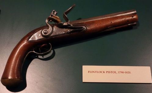 Gun - flintlock pistol, photo by Daderot, via Wikimedia Commons